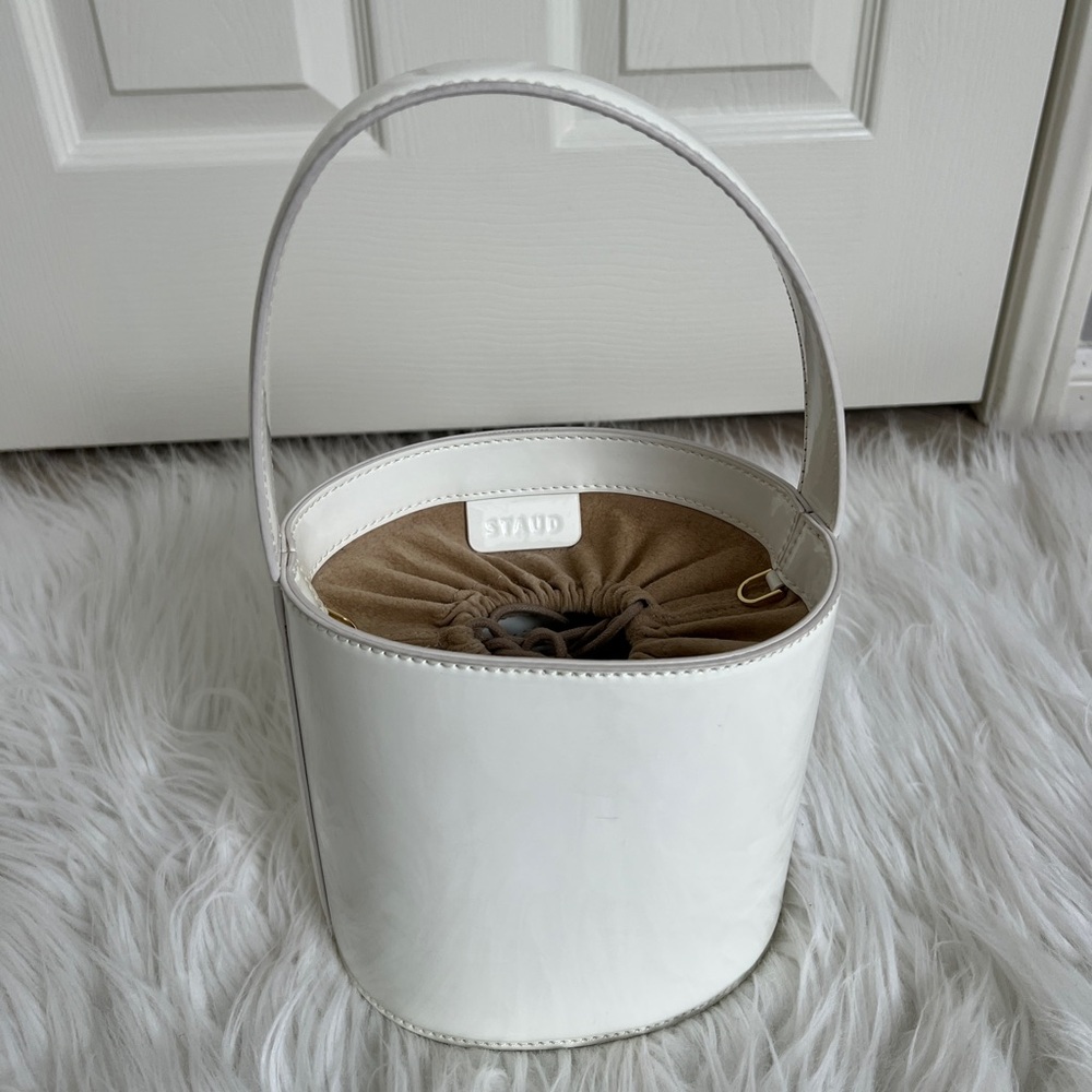Staud White Bucket Bag